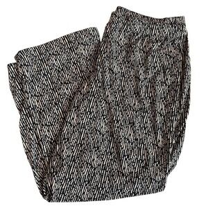Susan Graver Women's Black Brown Pull On Stretch Palazzo Pants LG‎ Elastic Waist